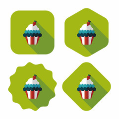 cupcake flat icon with long shadow,eps10