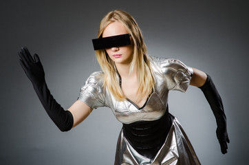 Tech woman in futuristic concept