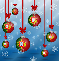 Christmas background flags Portugal