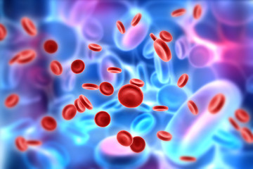 Streaming blood cells in abstract design