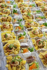 Prepare food in plastic box
