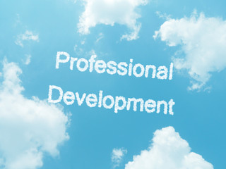Fototapeta premium cloud words with design on blue sky background