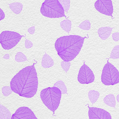 white wall texture with purple leaf paint,for background