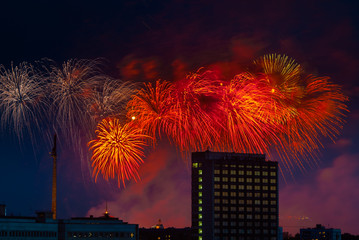 Firework over Moscow. Russia