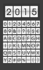 Jahr 2016 Display Alphabet Buchstaben ABC Zahlen