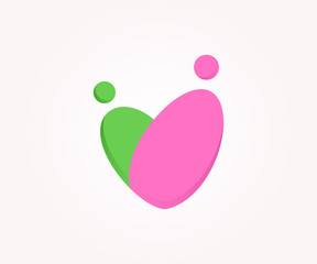 Logo design element. Family, heart, relationship