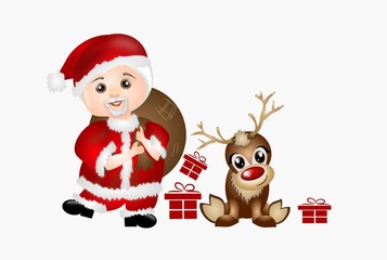 Santa with reindeer