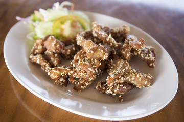 deep fried pork with sesame