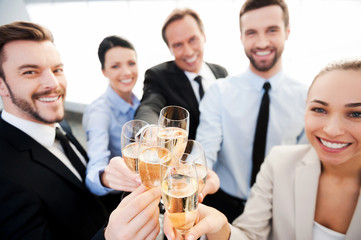 Toasting to success.