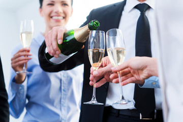 Celebrating business success.