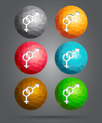 set of icons male and female