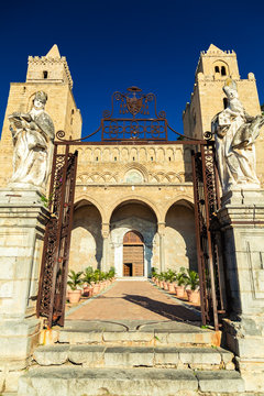 main entrance to the Cathedral of Cefalu