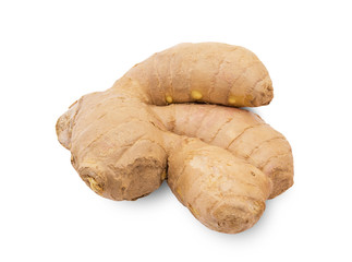 fresh ginger on a white background