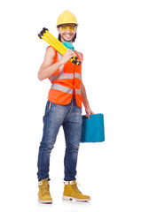 Industrial worker isolated on the white background