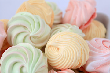 colorful macaroons, kisses cookies