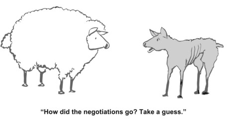 "How did the negotiations go?  Take a guess."