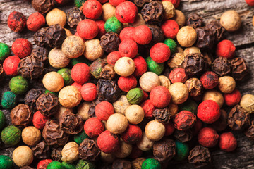 mixture of peppers hot pepper, red pepper, black pepper, white p