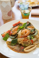 spaghetti with seafood