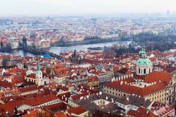 Fototapeta na wymiar view of Prague from the Prague Castle on a day
