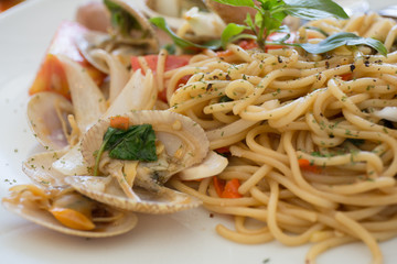 spaghetti with seafood