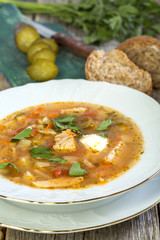 Rassolnik - traditional Russian soup.