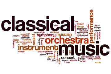 Classical music word cloud