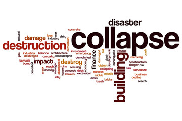 Fototapeta premium Collapse word cloud