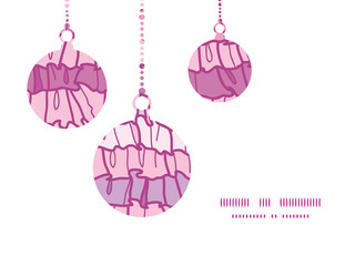 Vector pink ruffle fabric stripes Christmas ornaments