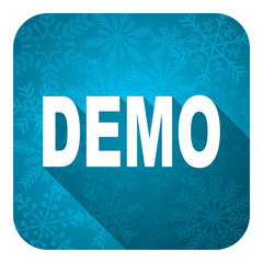 demo flat icon, christmas button