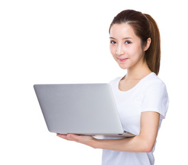 Woman use laptop