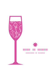 Vector holiday lanterns line art wine glass silhouette pattern