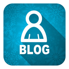 blog flat icon, christmas button