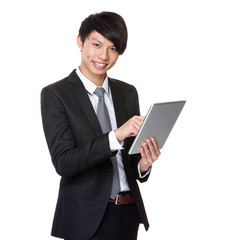 Businessman use tablet