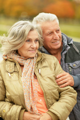 Couple in autumn park