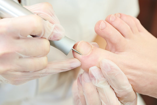 Pedicure in beauty salon