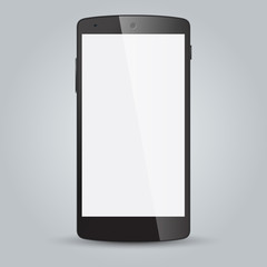 Black business mobile phone vector isolated on white background