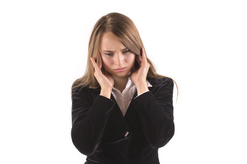 business woman with a headache