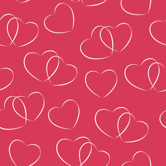 Happy Valentines Day Seamless Pattern Background with Heart. Vec