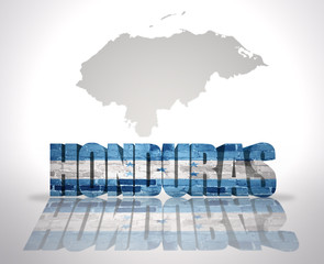 Word Honduras on a map background