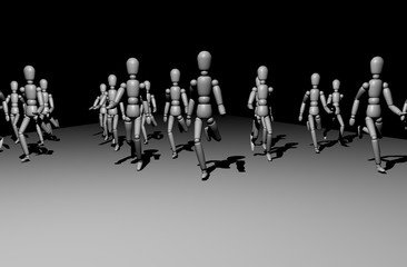 Naklejka premium 3d model running people