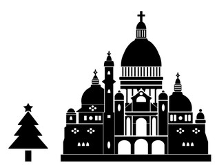 Obraz premium Basilique et un sapin de Noël