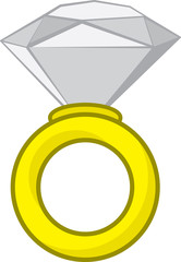 Large isolated diamond ring cartoon