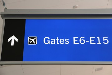Airport signs in Las Vegas airport
