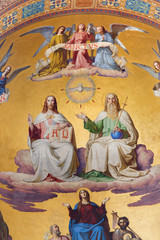 Fototapeta premium Vienna - Holy Trinity fresco from Altlerchenfelder church