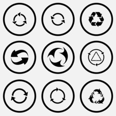 abstract recycle symbol, killer whale as recycling symbol.