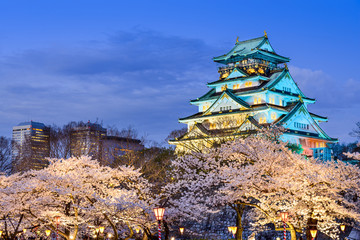 Naklejka premium Osaka Castle in the Spring