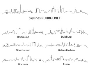 Skyline Ruhrgebiet - obrazy, fototapety, plakaty
