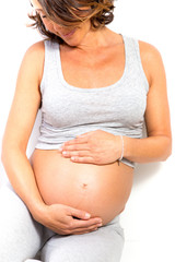 Pregnant Woman isolated on white background