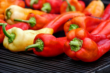 Colorful Peppers on the grill