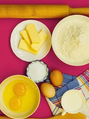 Preparation for baking, bake ingredients.